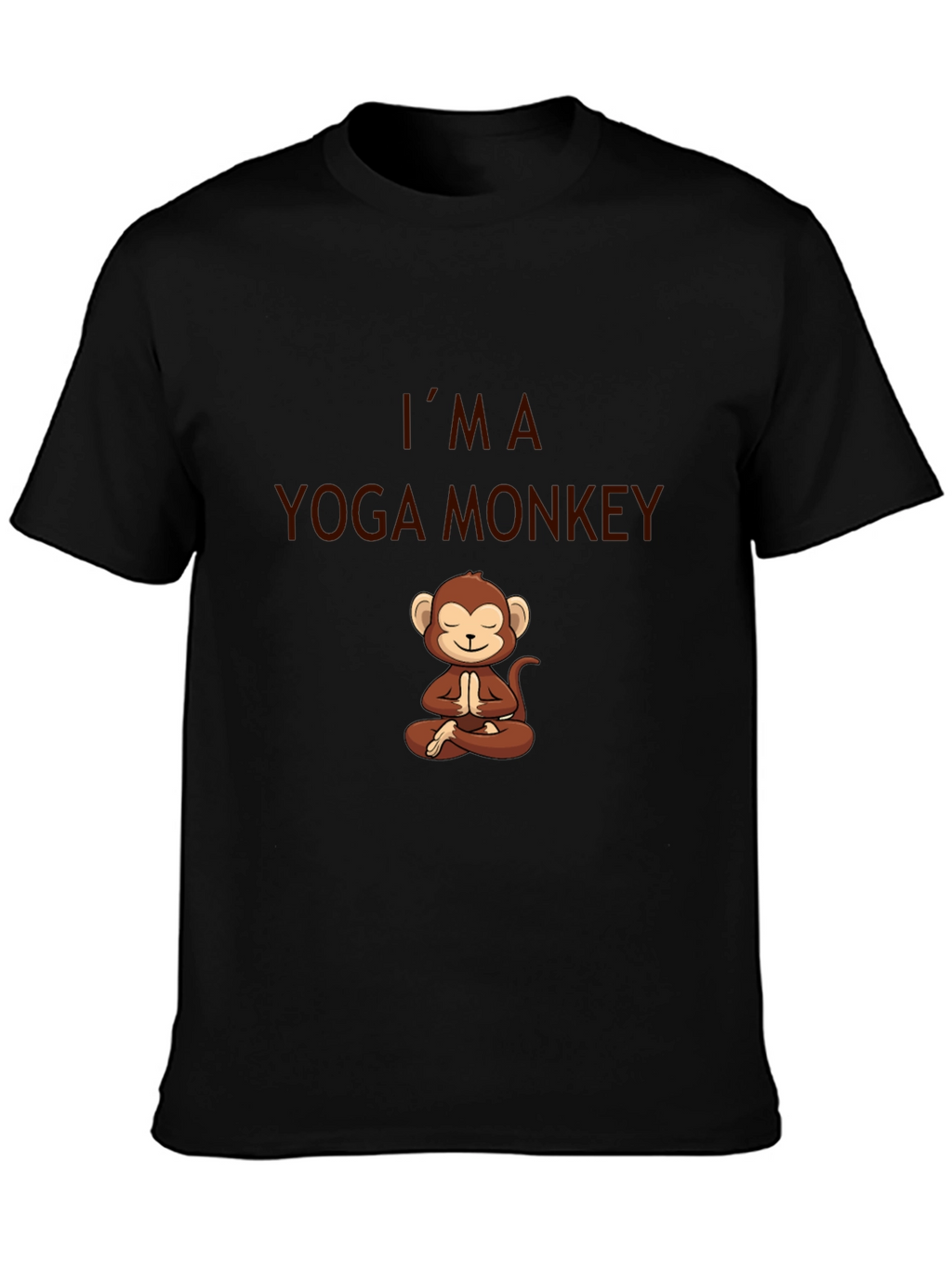 Yoga Monkey T-Shirt - Mens Black Cotton Tee