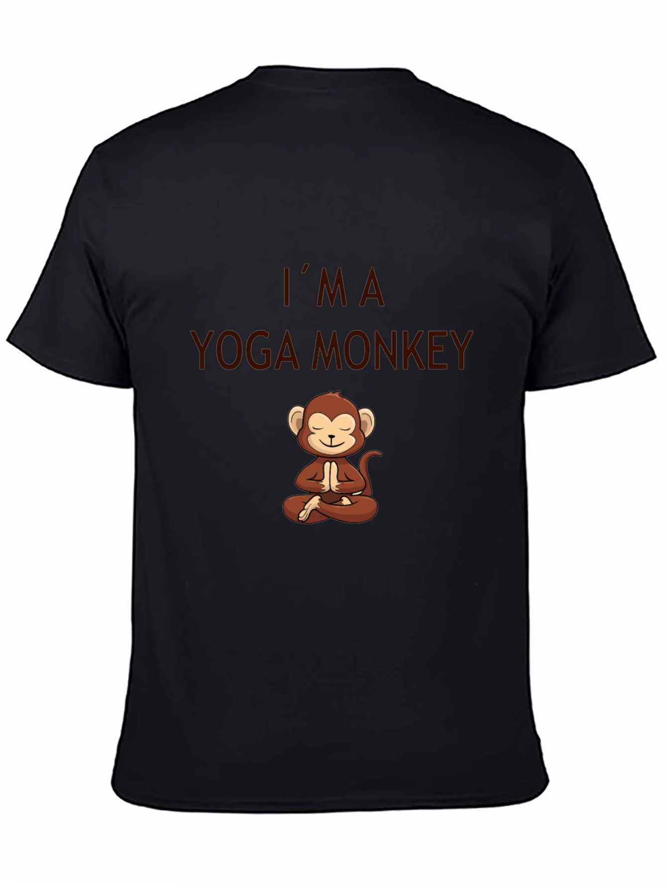 Yoga Monkey T-Shirt - Mens Black Cotton Tee