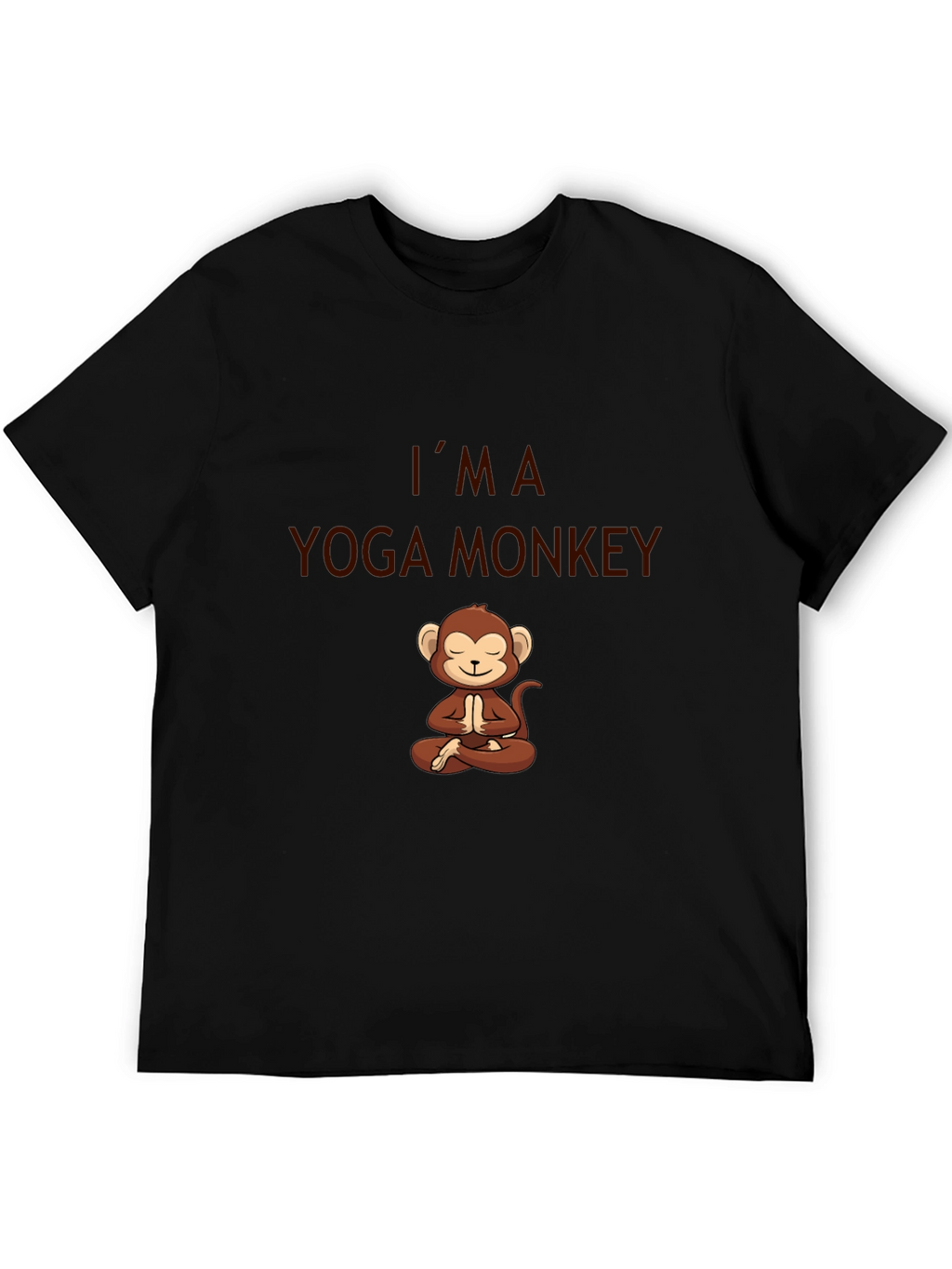 Yoga Monkey T-Shirt - Mens Black Cotton Tee