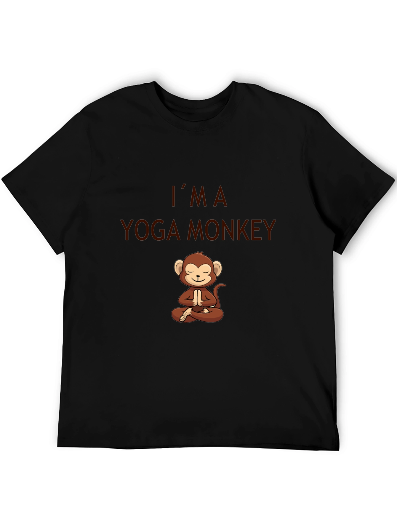 Yoga Monkey T-Shirt - Mens Black Cotton Tee
