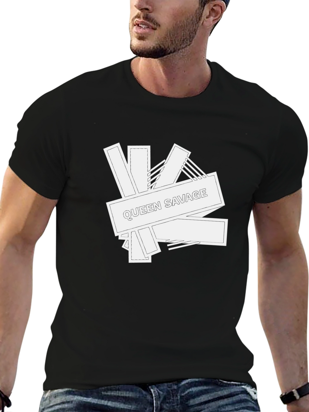 Queen Savage Graphic Print Black T-Shirt