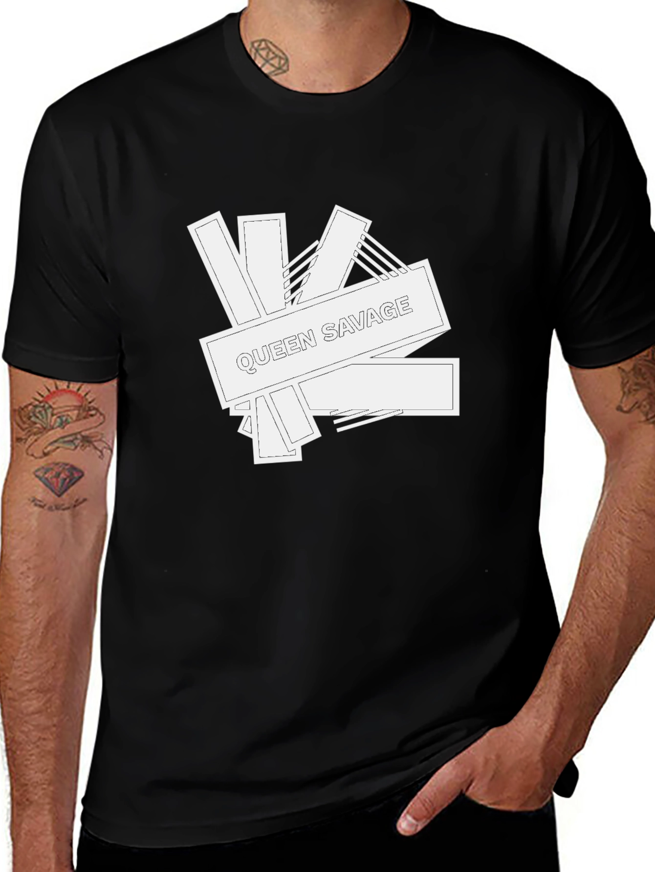 Queen Savage Graphic Print Black T-Shirt
