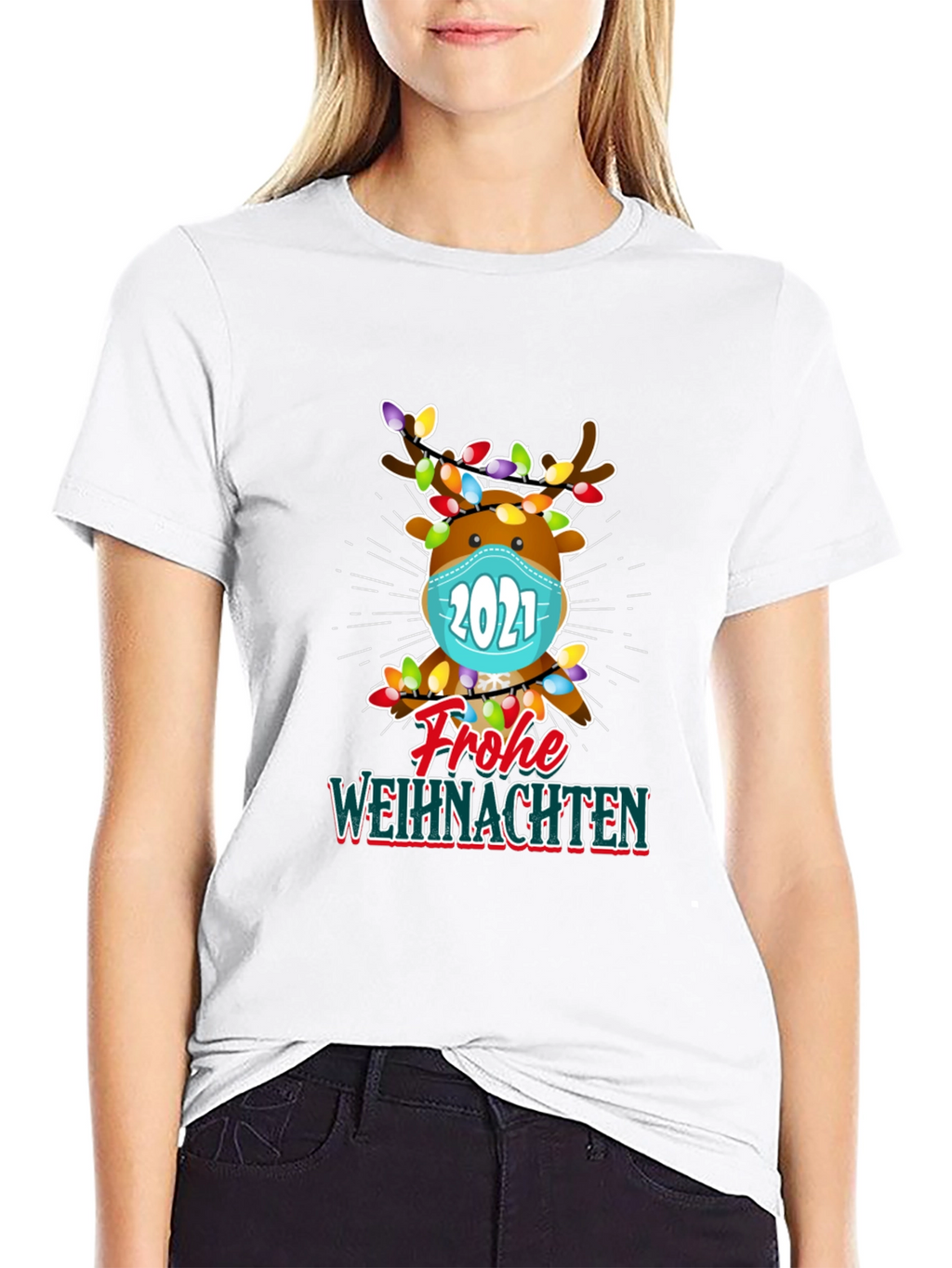 Festive Reindeer 2021 Christmas T-Shirt