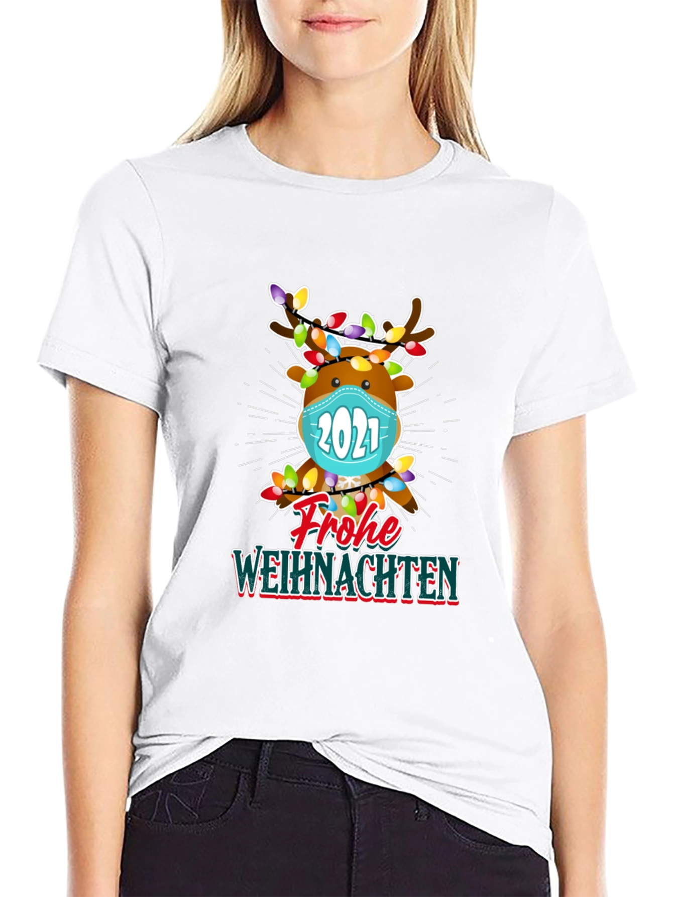 Festive Reindeer 2021 Christmas T-Shirt