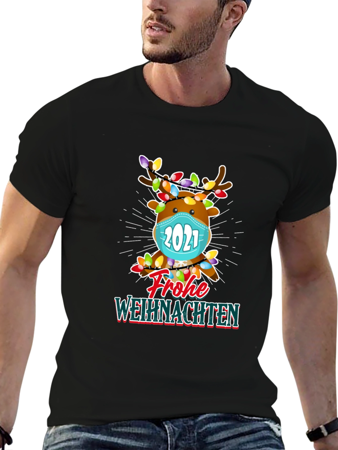 Festive Reindeer 2021 Christmas T-Shirt