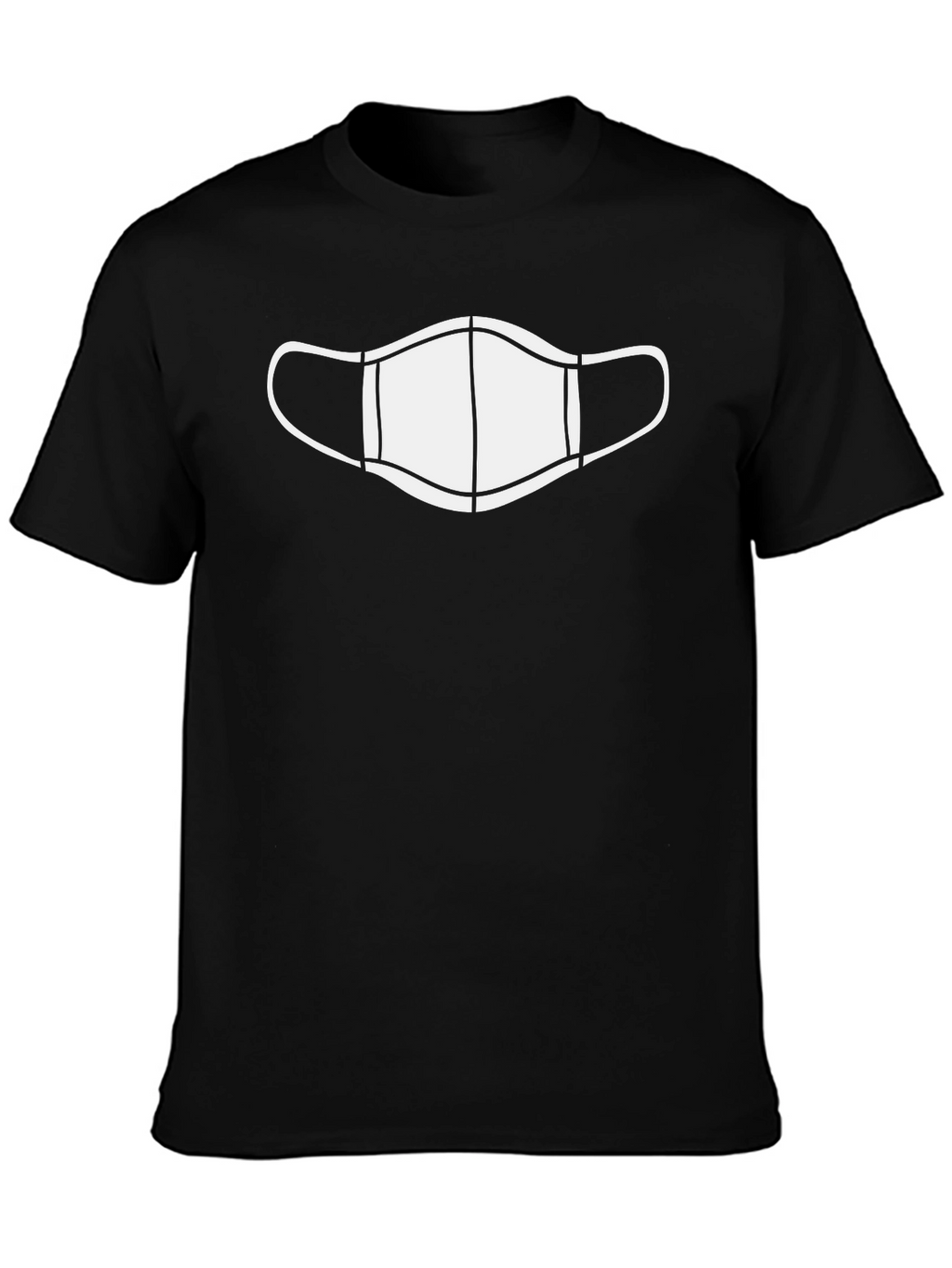 Face Mask Graphic Tee - Black Cotton T-Shirt