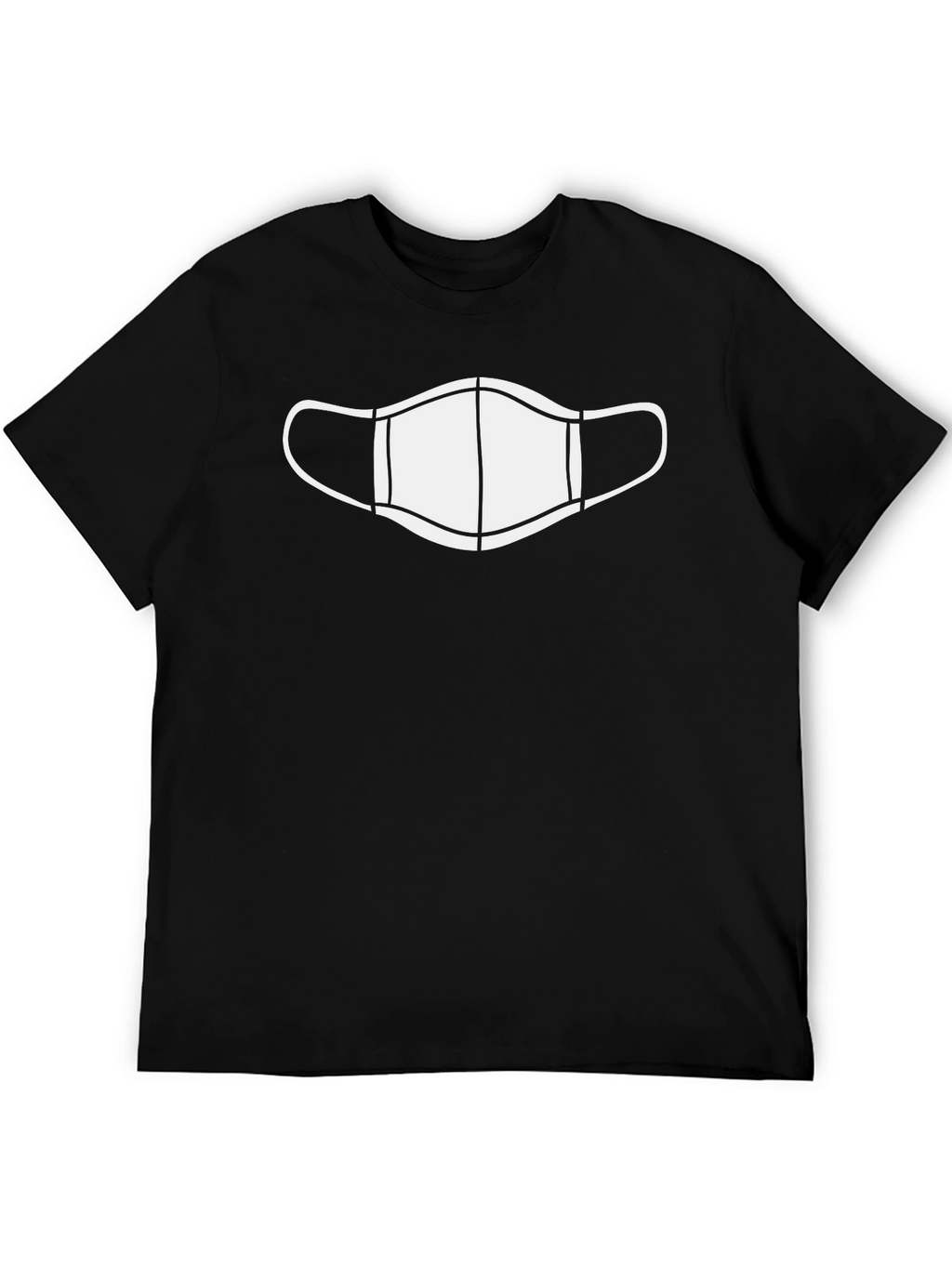 Face Mask Graphic Tee - Black Cotton T-Shirt