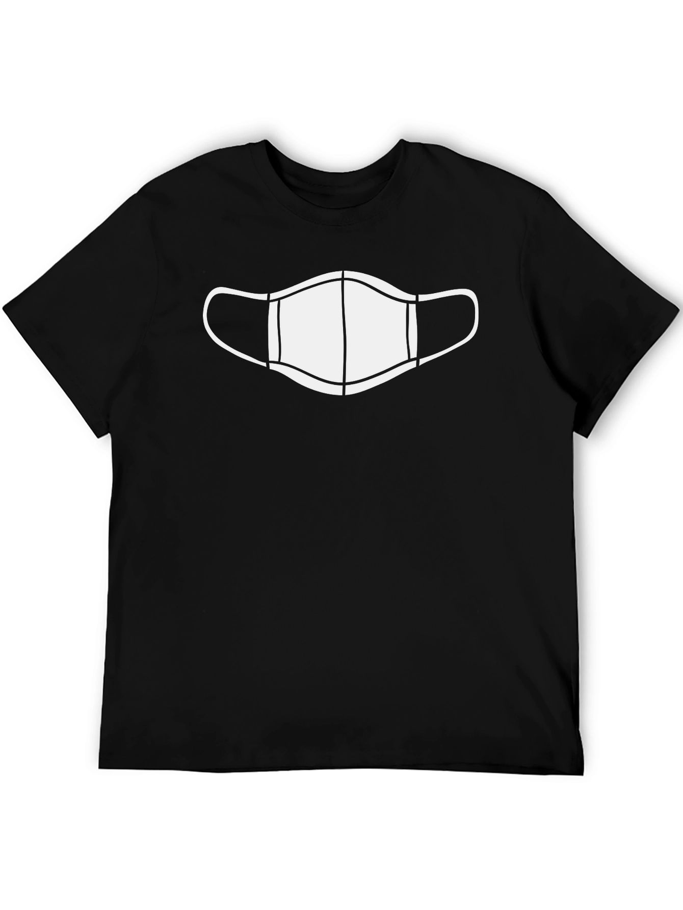 Face Mask Graphic Tee - Black Cotton T-Shirt