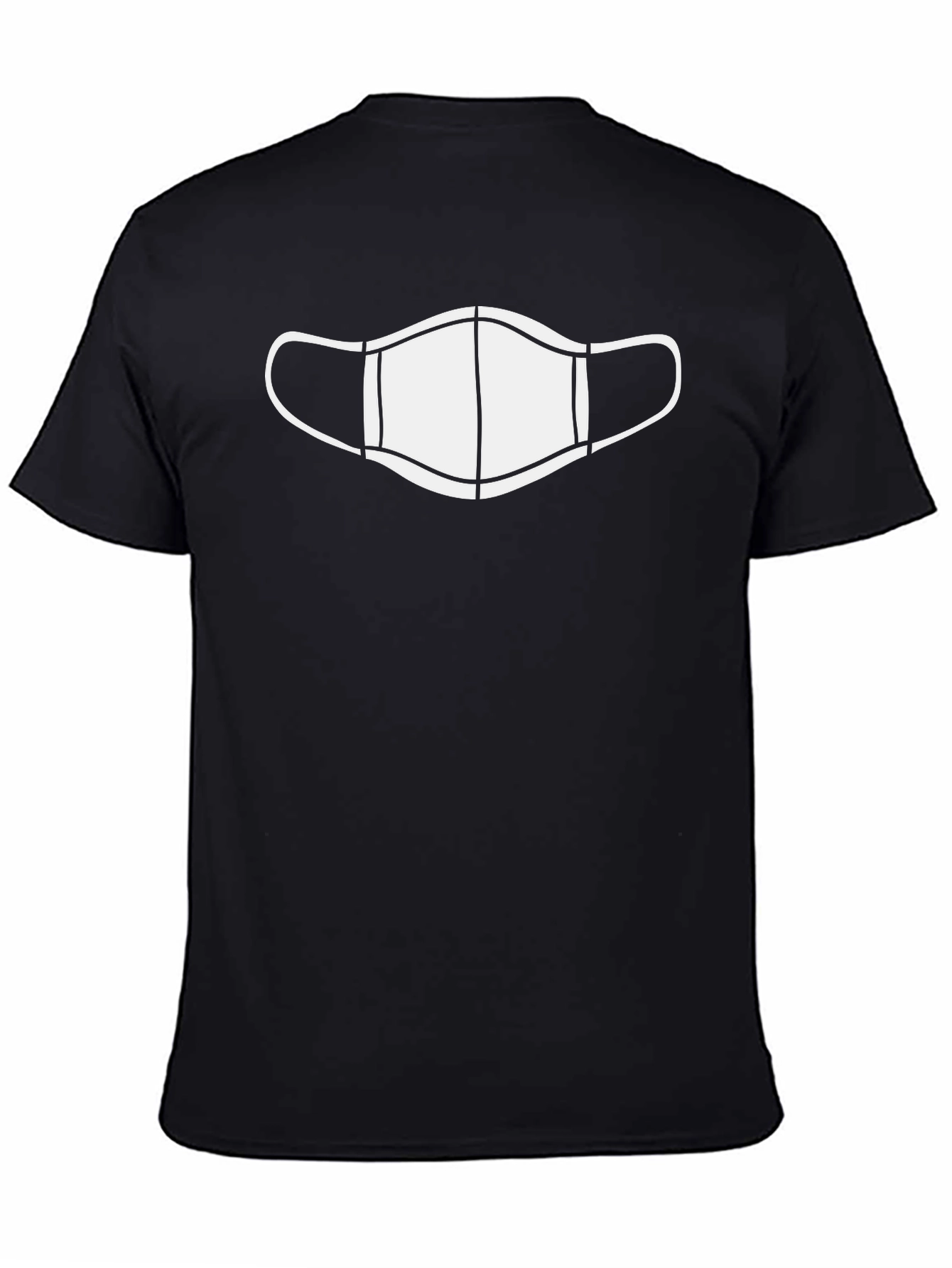 Face Mask Graphic Tee - Black Cotton T-Shirt