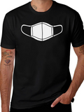 Face Mask Graphic Tee - Black Cotton T-Shirt