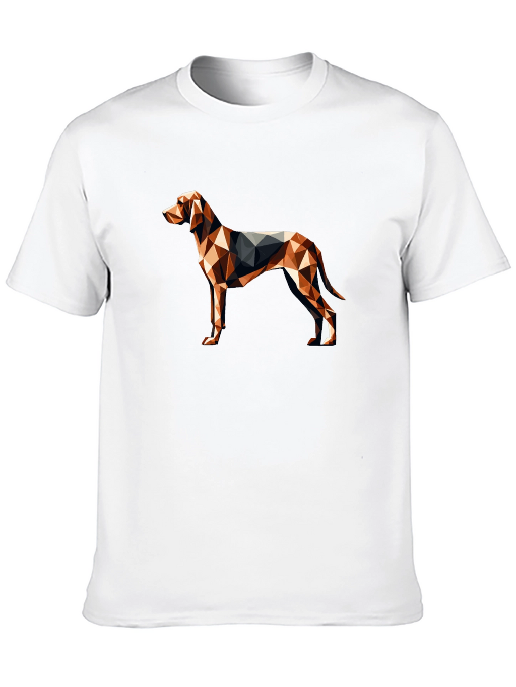 Geometric Dog Graphic Tee - Modern Mens Black T-Shirt
