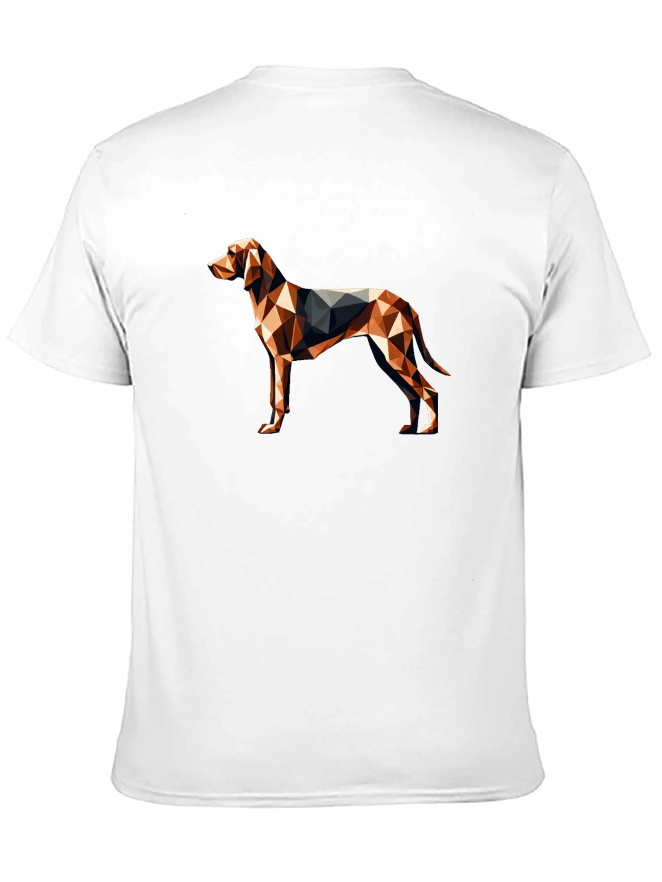 Geometric Dog Graphic Tee - Modern Mens Black T-Shirt