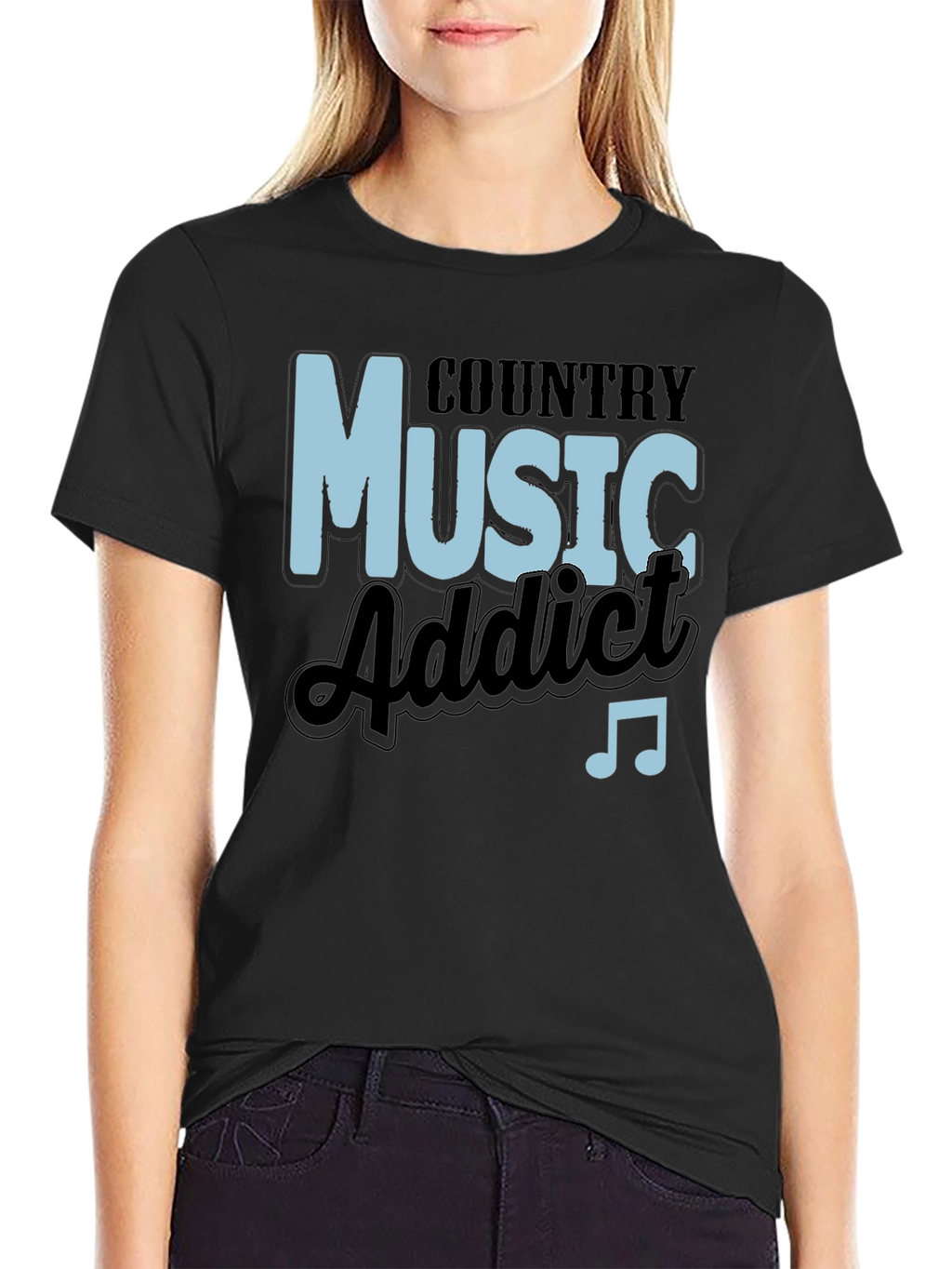 Country Music Addict Black T-Shirt
