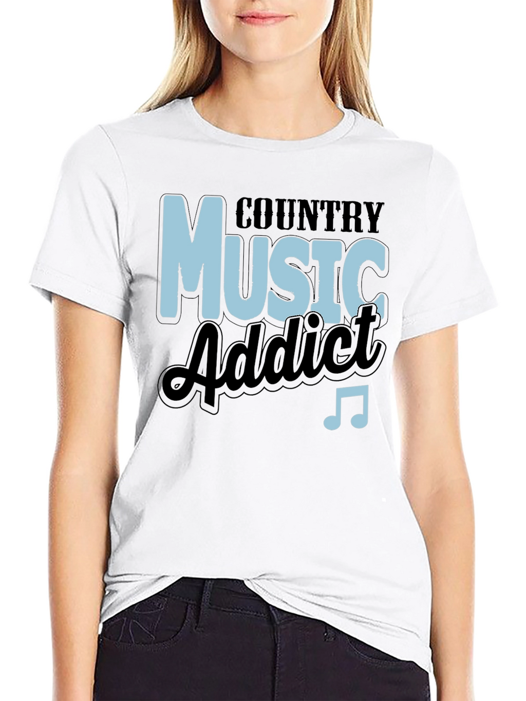 Country Music Addict Black T-Shirt