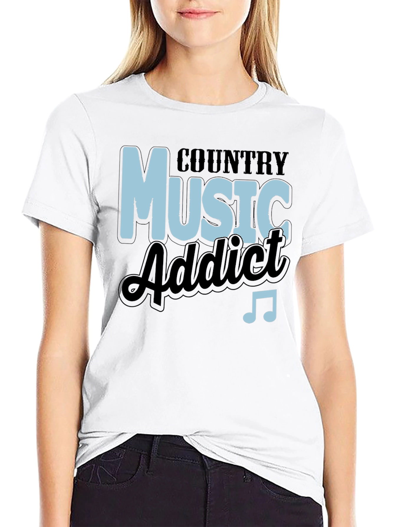 Country Music Addict Black T-Shirt