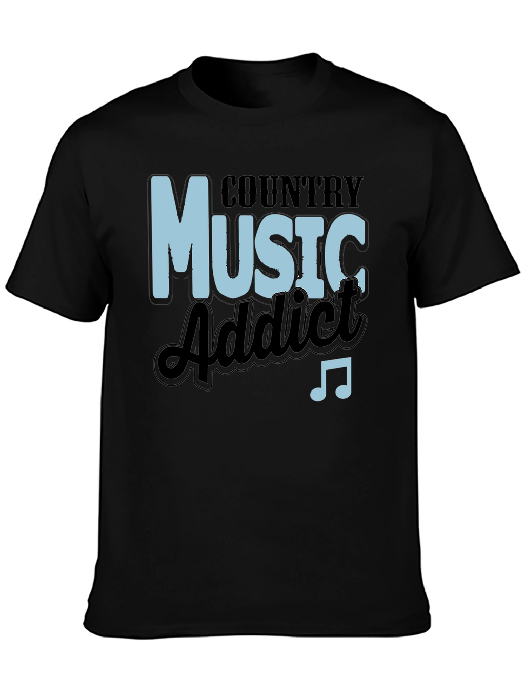 Country Music Addict Black T-Shirt