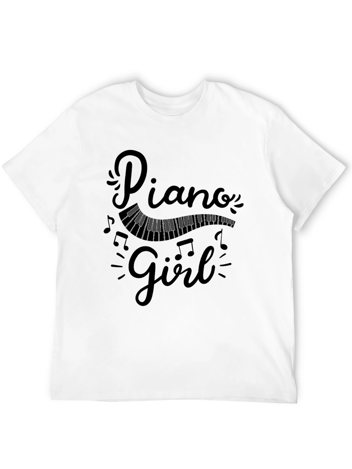 Piano Girl Graphic Tee - Music Lover T-Shirt