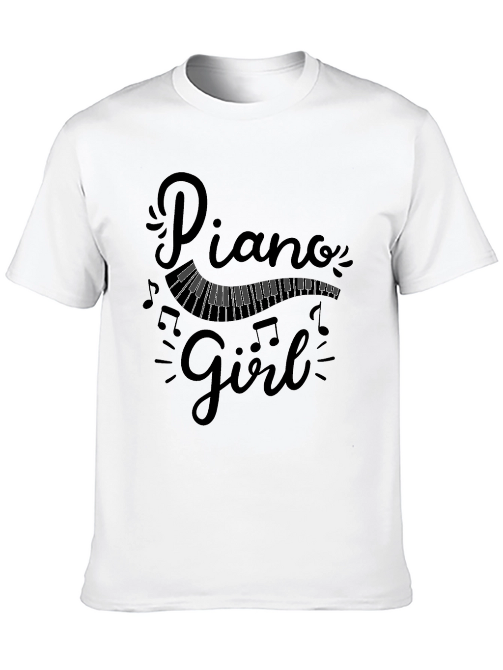 Piano Girl Graphic Tee - Music Lover T-Shirt