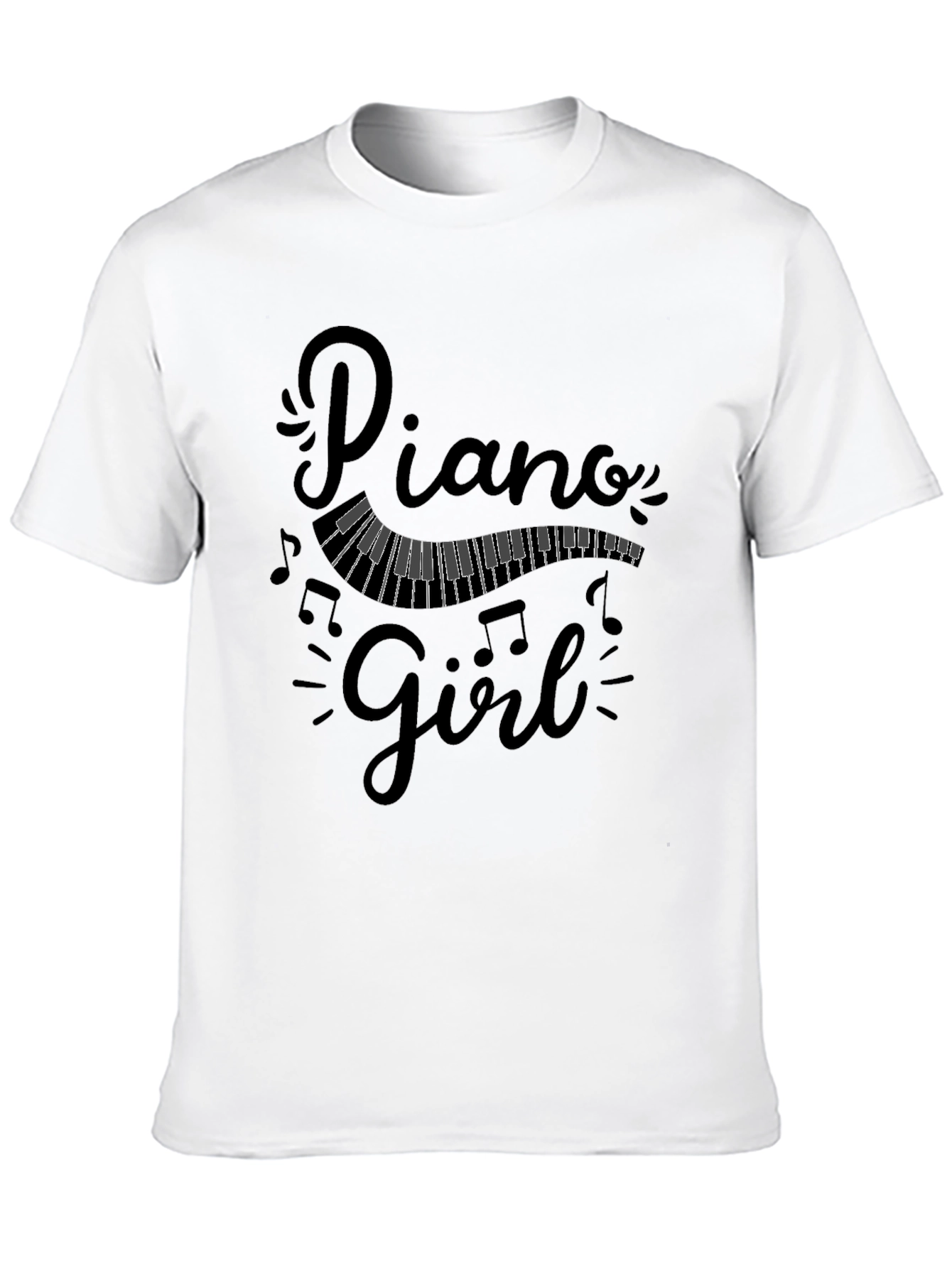 Piano Girl Graphic Tee - Music Lover T-Shirt