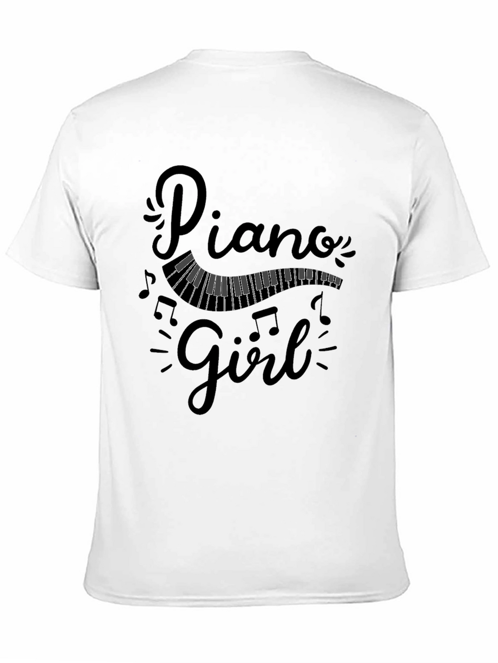 Piano Girl Graphic Tee - Music Lover T-Shirt