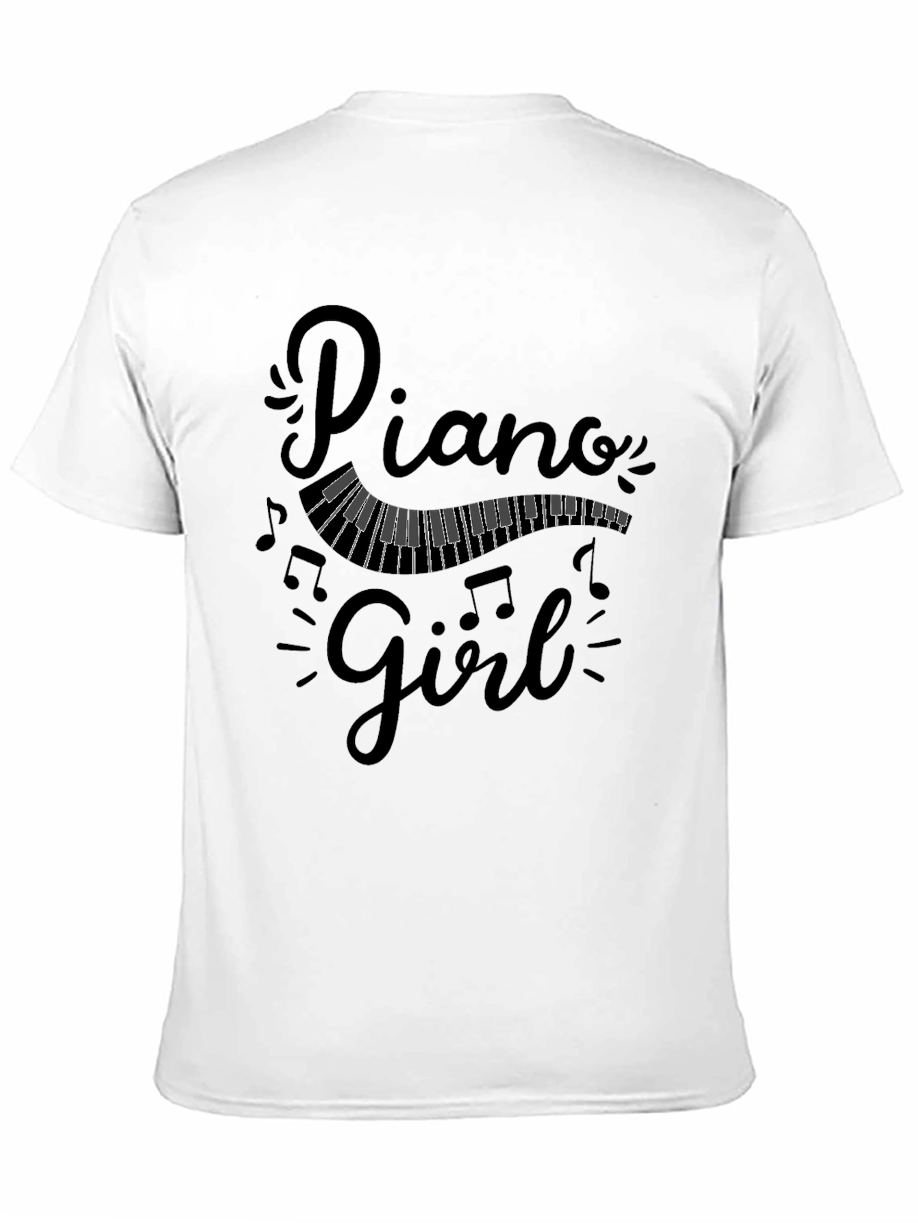 Piano Girl Graphic Tee - Music Lover T-Shirt