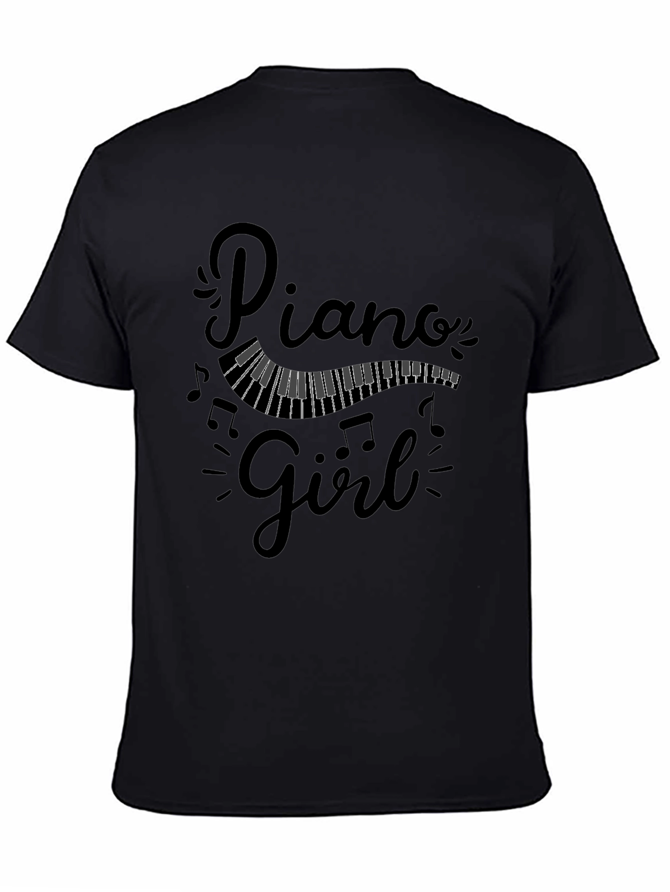 Piano Girl Graphic Tee - Music Lover T-Shirt