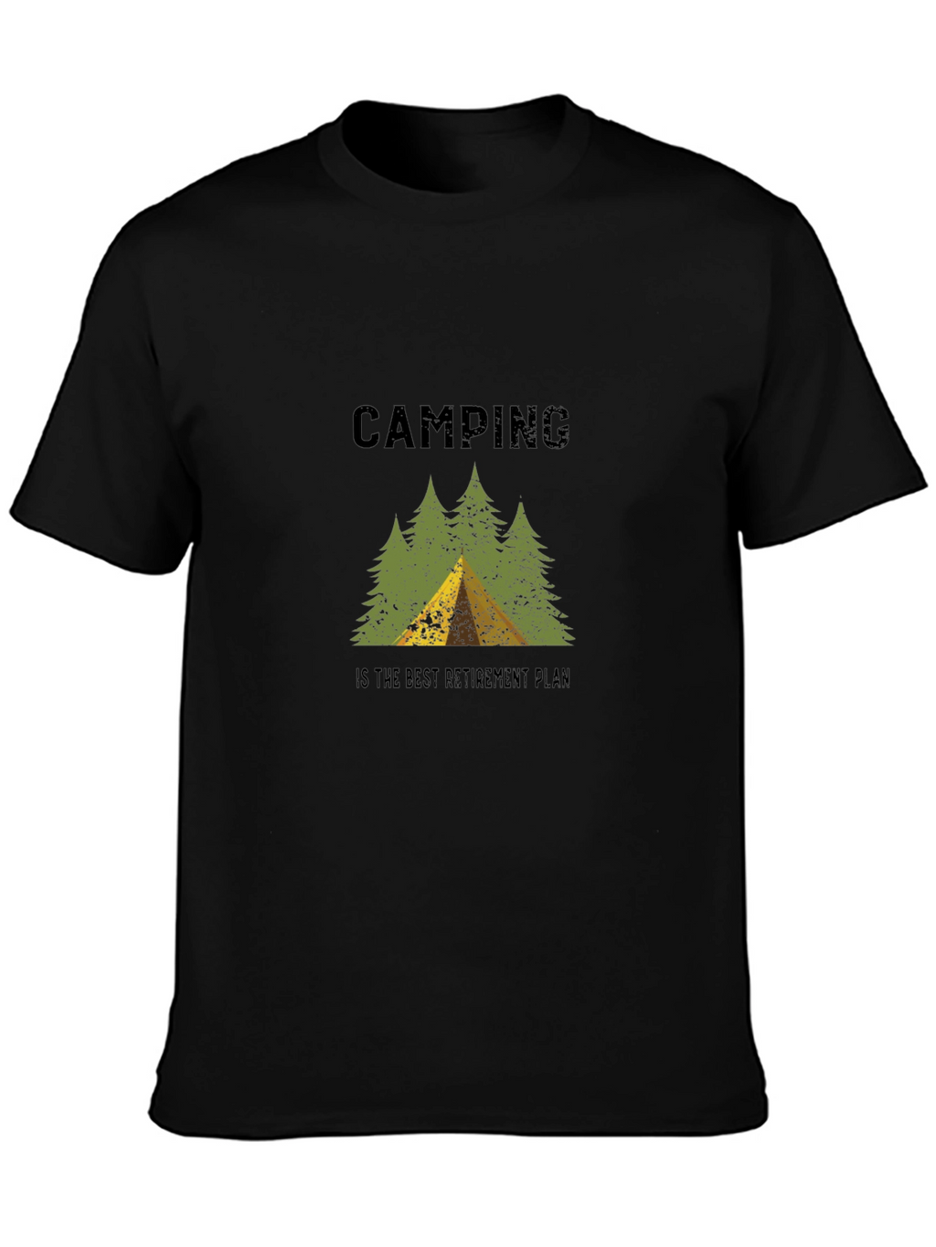 Camping Retirement Plan Graphic Tee - Black