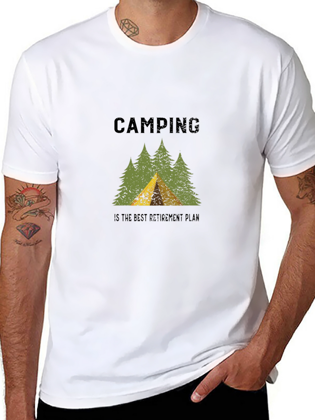 Camping Retirement Plan Graphic Tee - Black