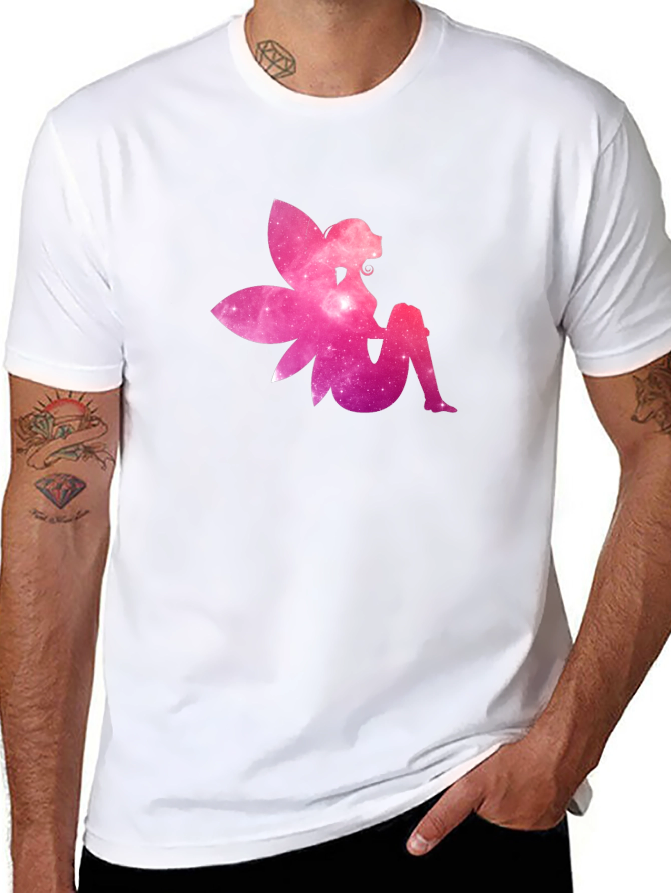 Galaxy Fairy Graphic Tee - Black Cotton T-Shirt