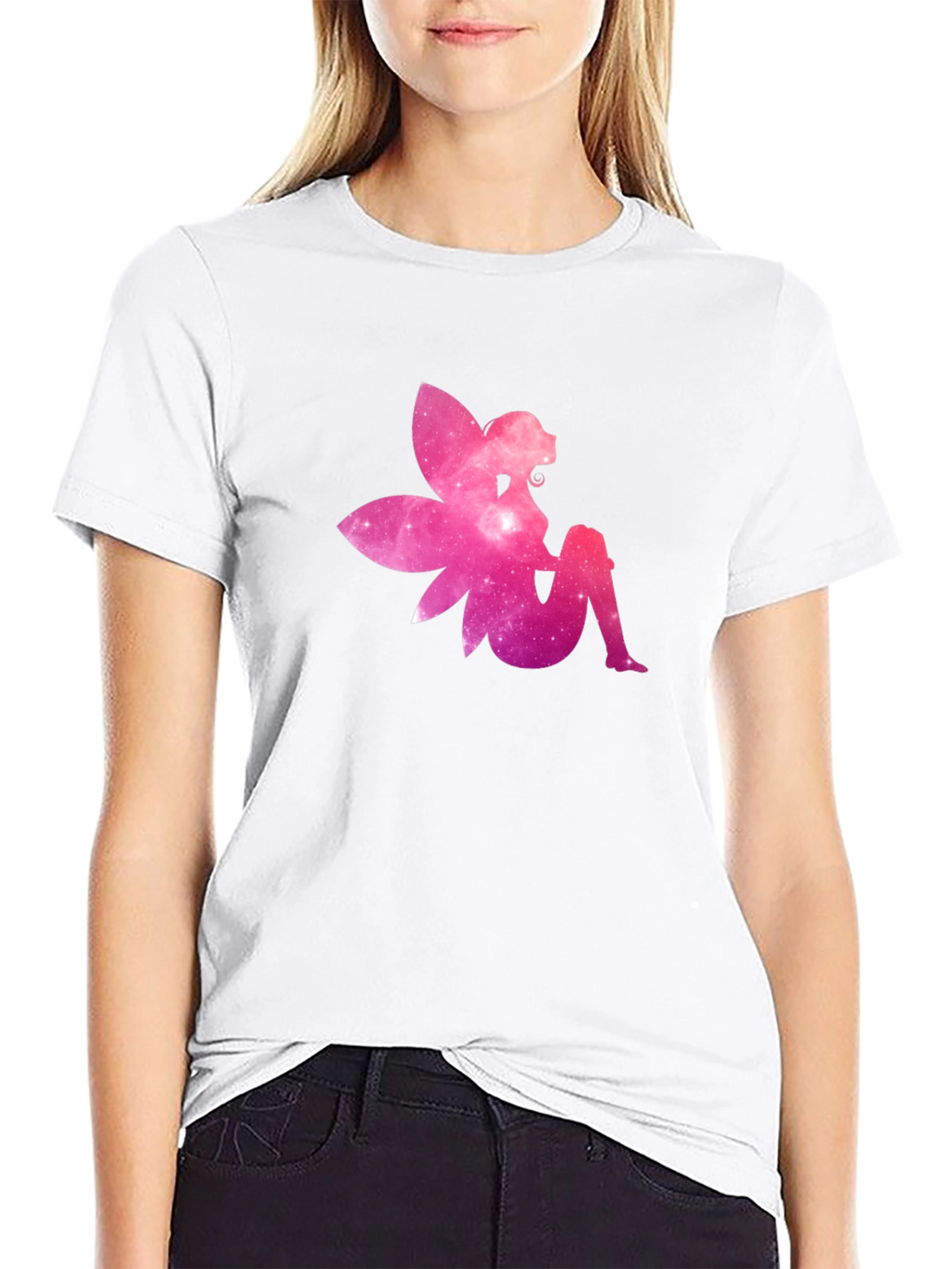 Galaxy Fairy Graphic Tee - Black Cotton T-Shirt