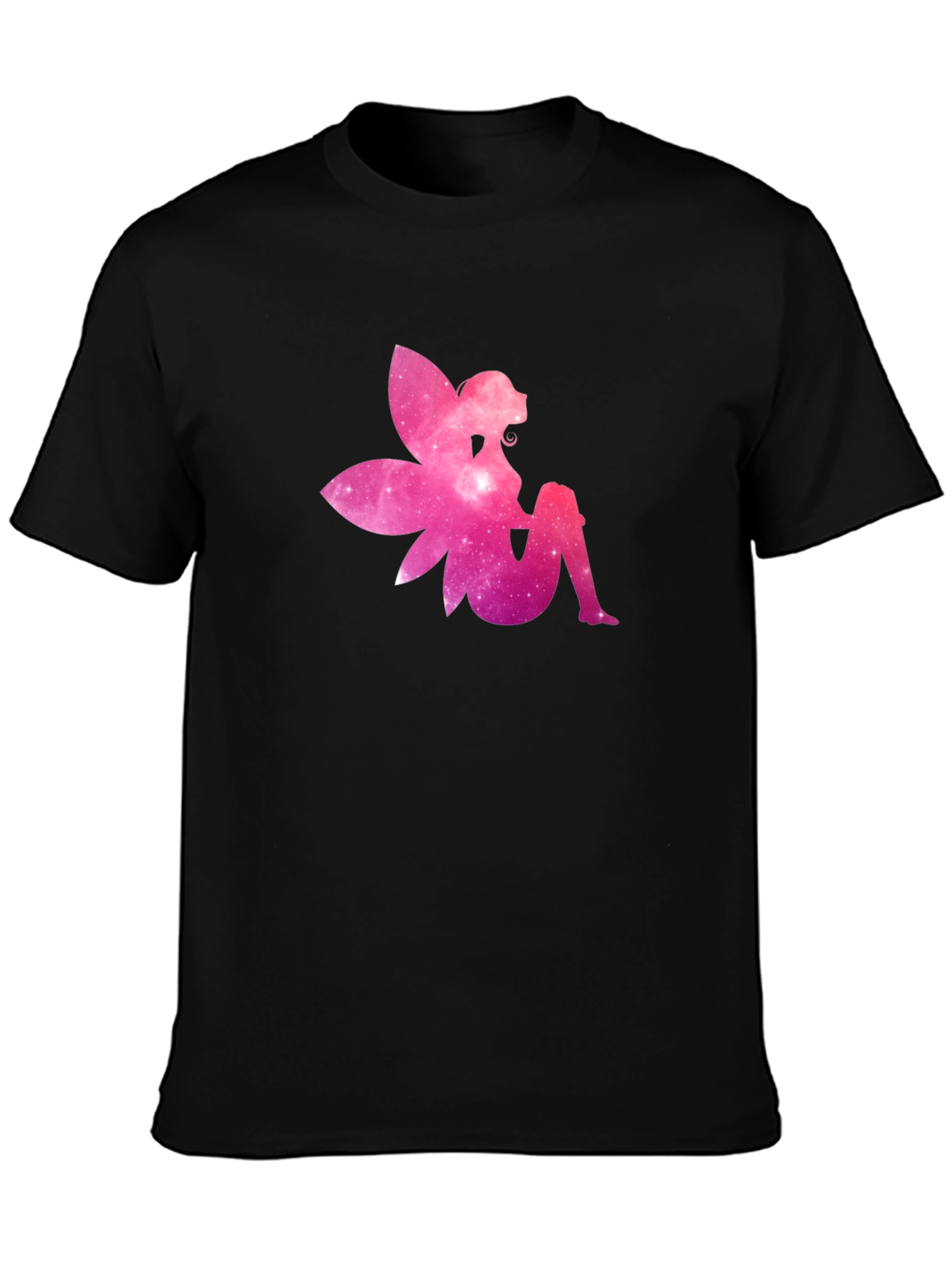 Galaxy Fairy Graphic Tee - Black Cotton T-Shirt