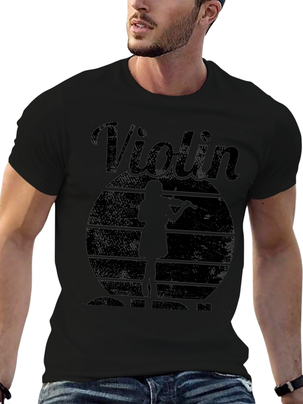 Violin Player Graphic Tee - Musician T-Shirt