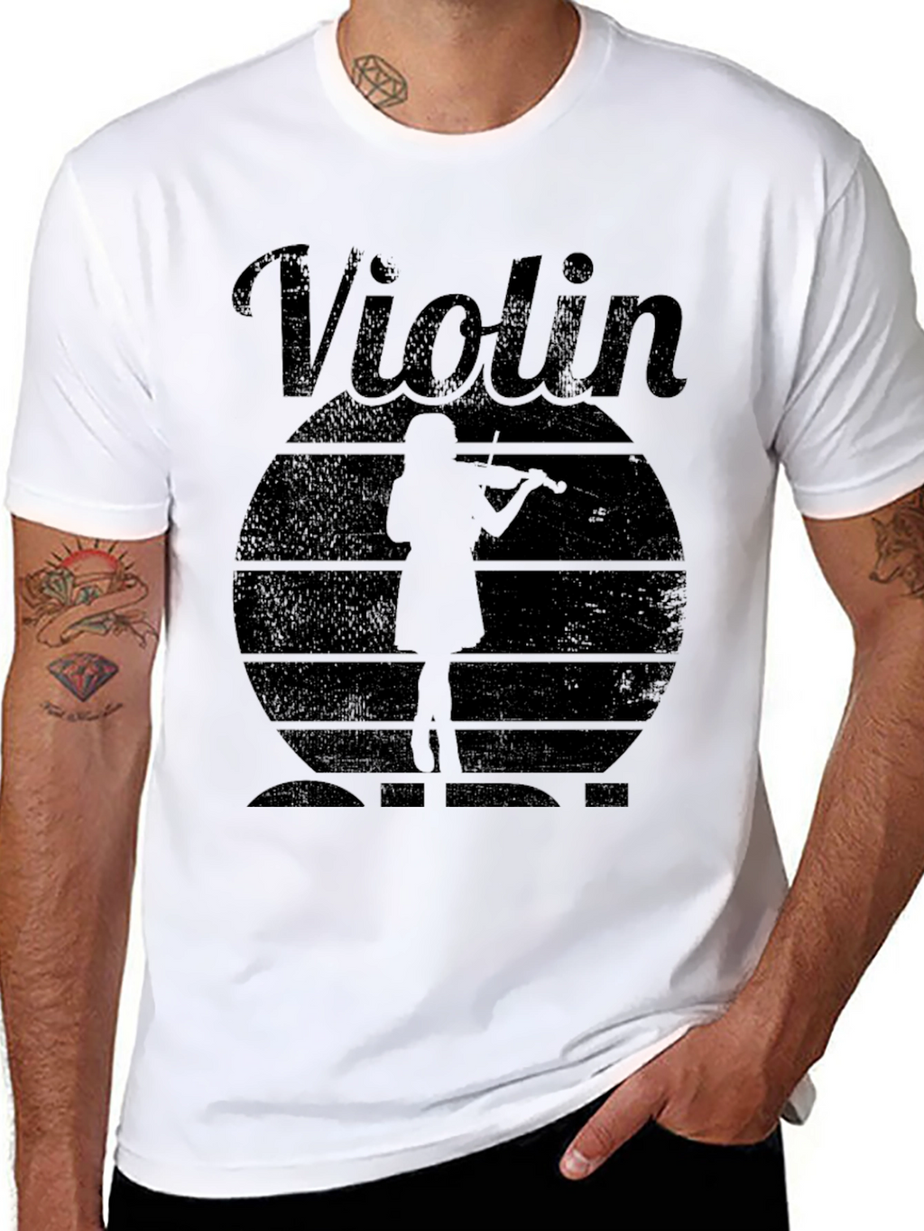 Violin Player Graphic Tee - Musician T-Shirt
