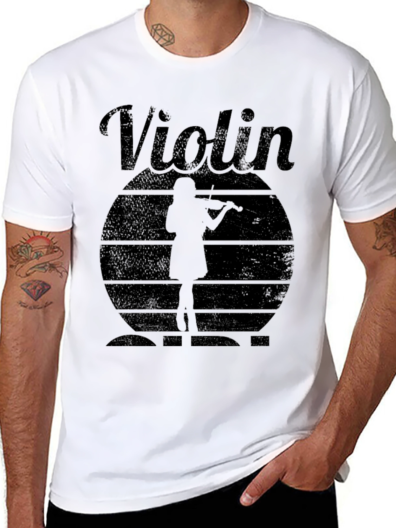 Violin Player Graphic Tee - Musician T-Shirt