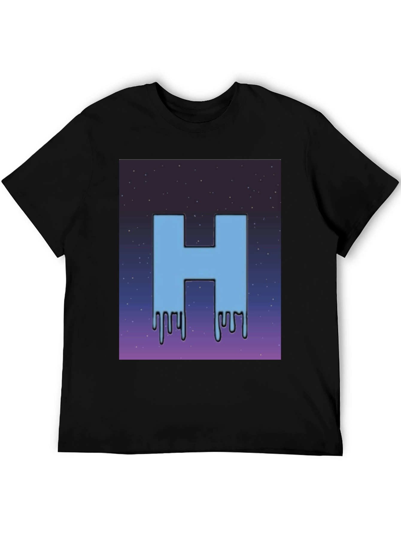 Cool H Dripping Blue Letter T-Shirt