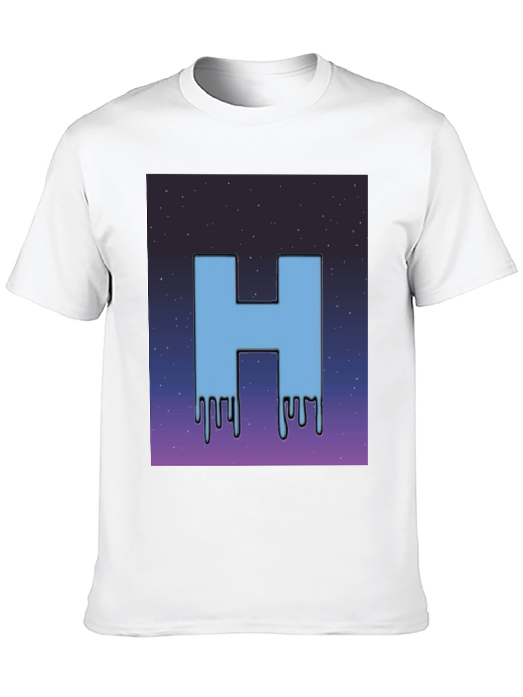 Cool H Dripping Blue Letter T-Shirt