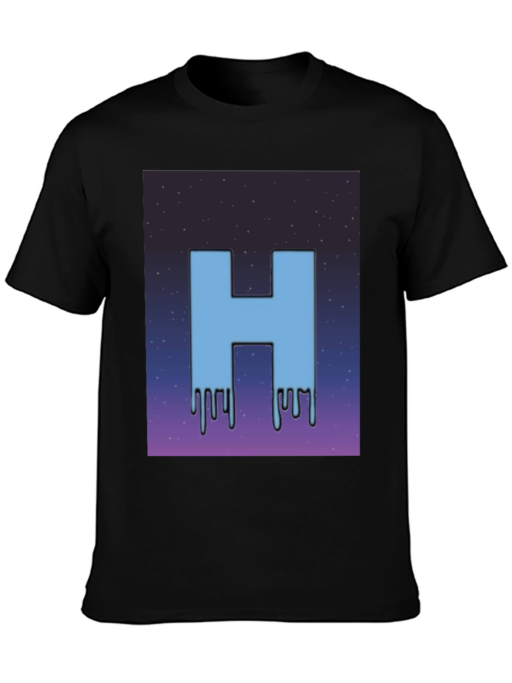 Cool H Dripping Blue Letter T-Shirt