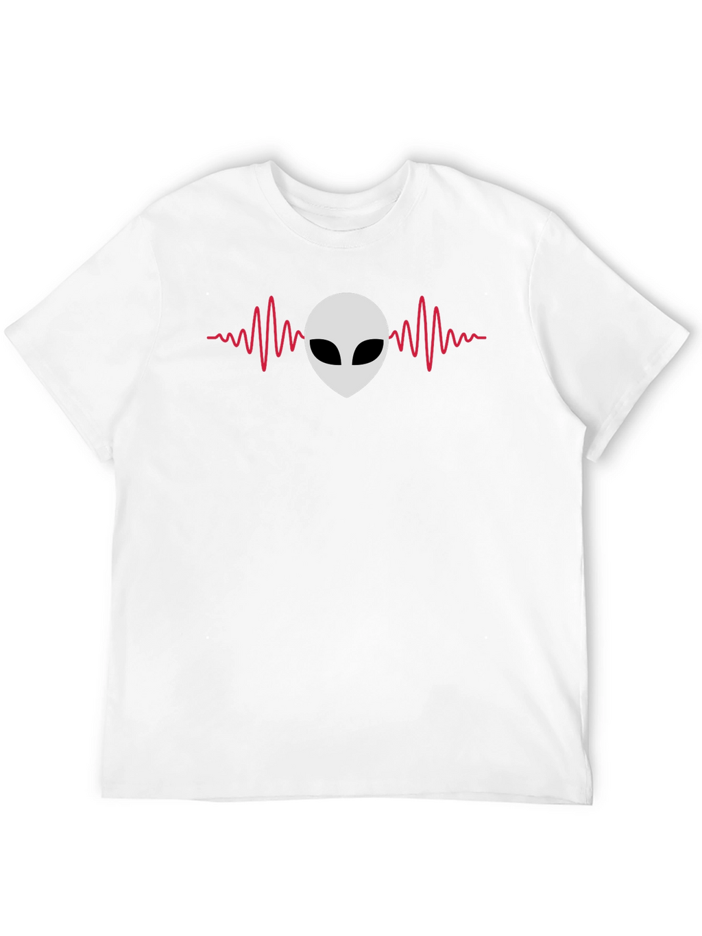 Alien Headbeat Graphic Tee - Black Cotton Comfort