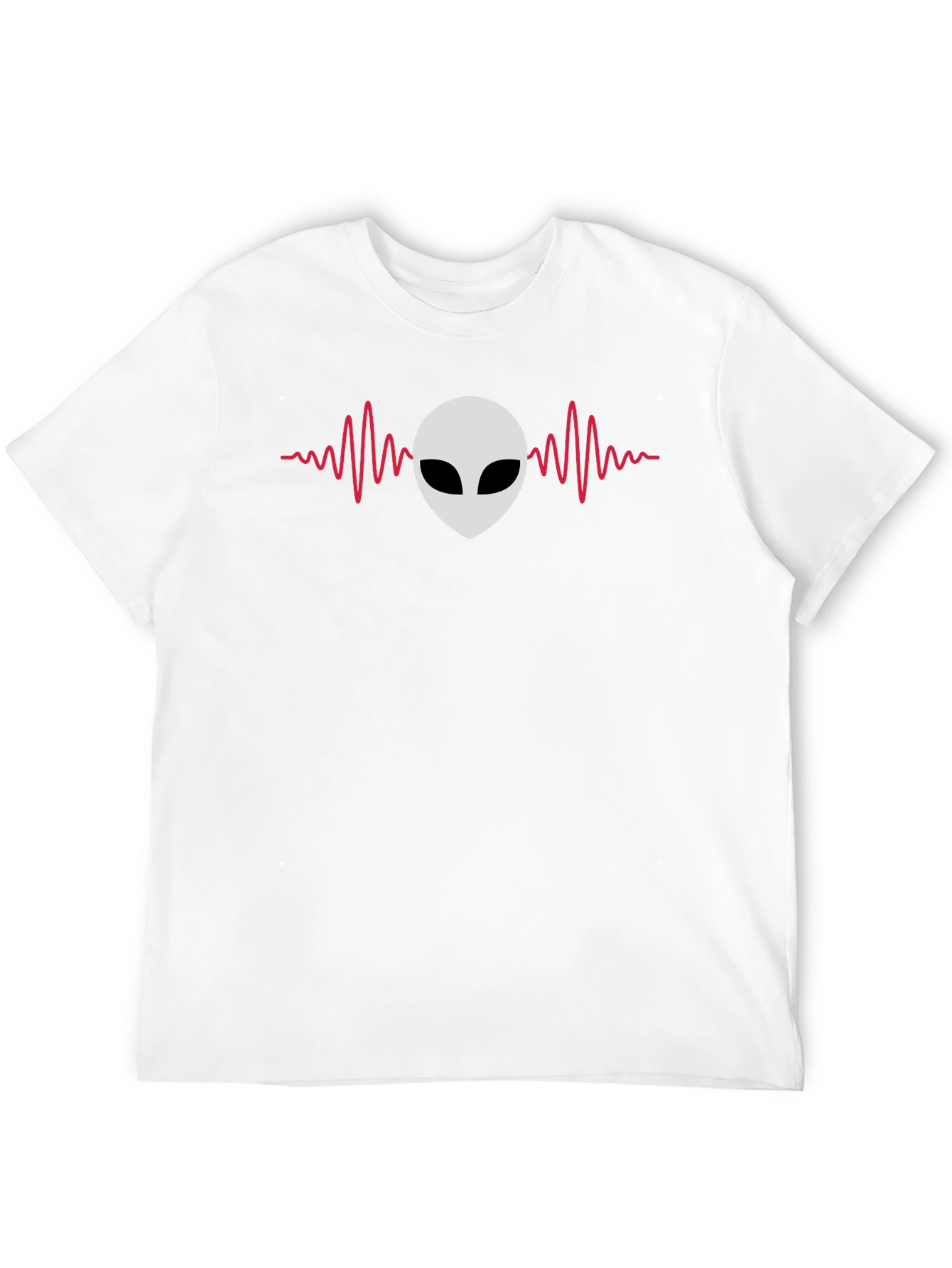 Alien Headbeat Graphic Tee - Black Cotton Comfort