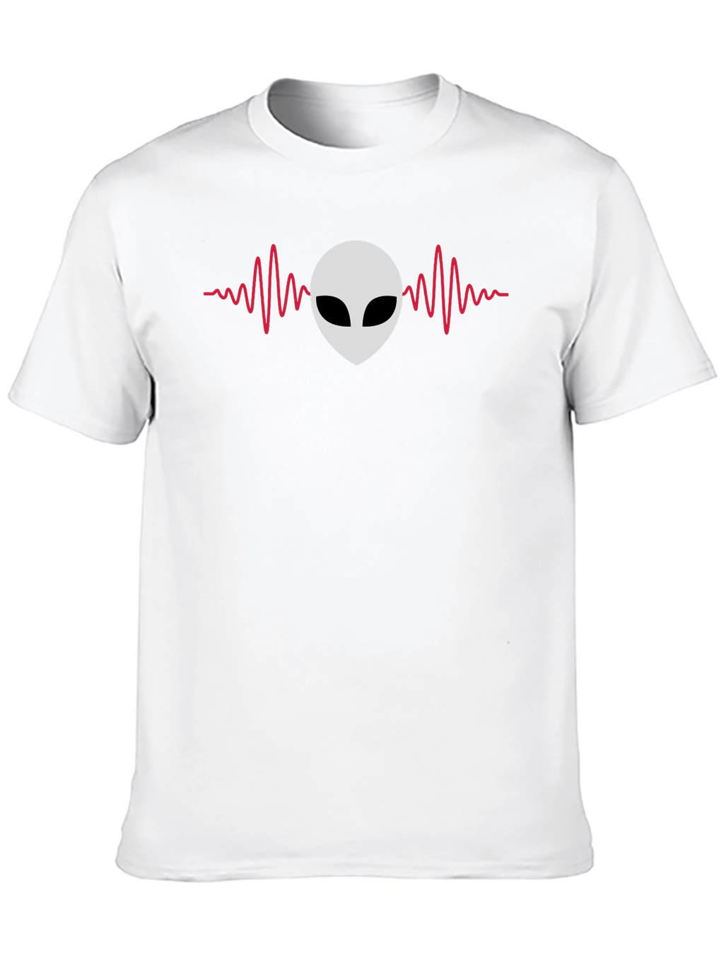 Alien Headbeat Graphic Tee - Black Cotton Comfort