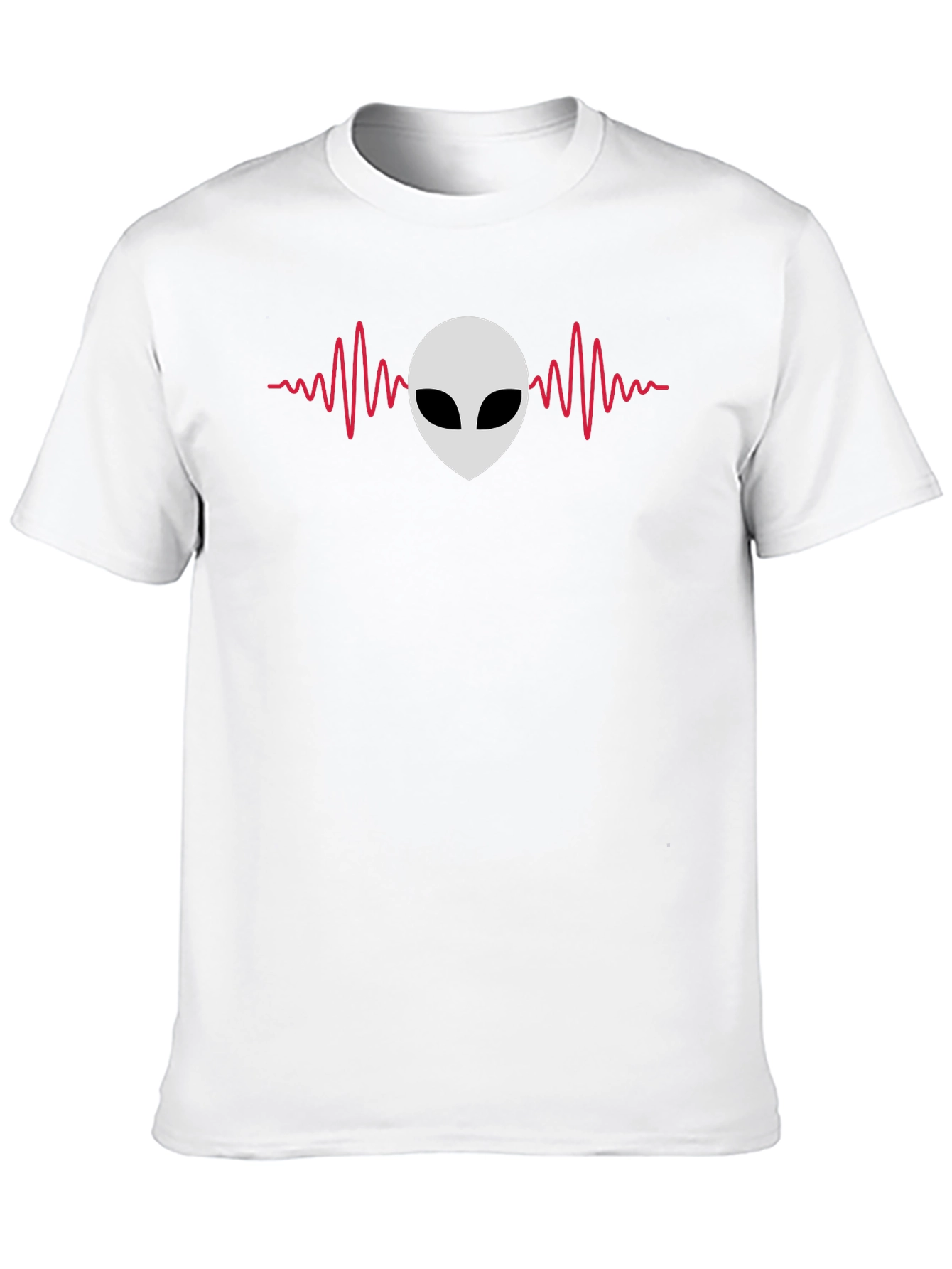 Alien Headbeat Graphic Tee - Black Cotton Comfort