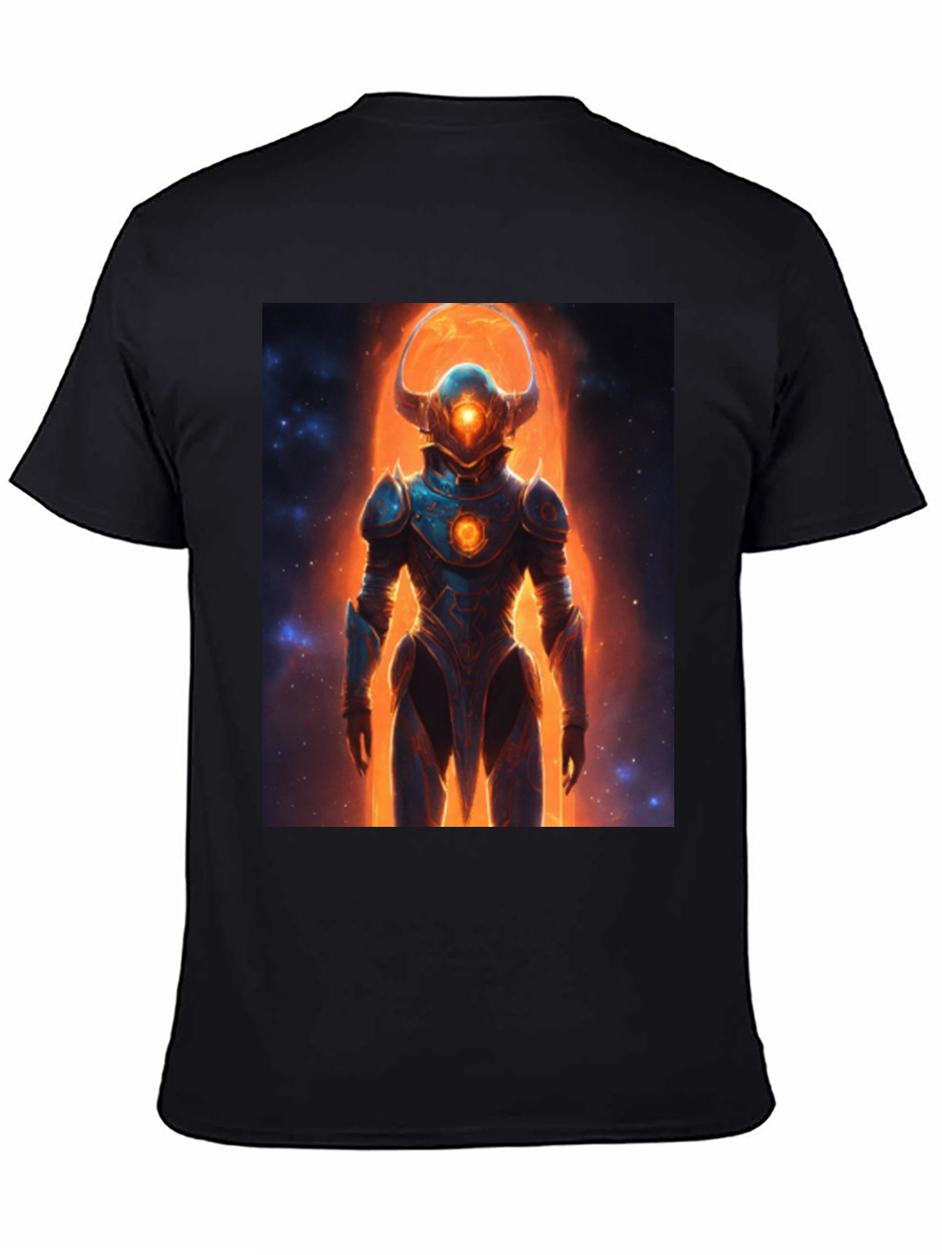 Sci-Fi Warrior Graphic Tee - Mens Black T-Shirt