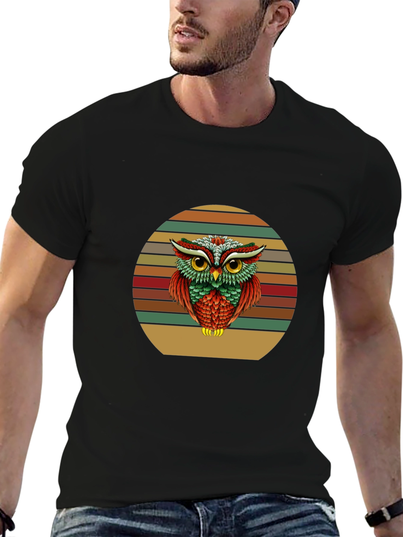 Retro Owl Graphic T-Shirt - Vintage Style Tee
