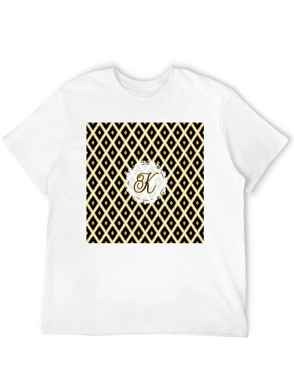 Stylish Black Tee with Geometric K Monogram