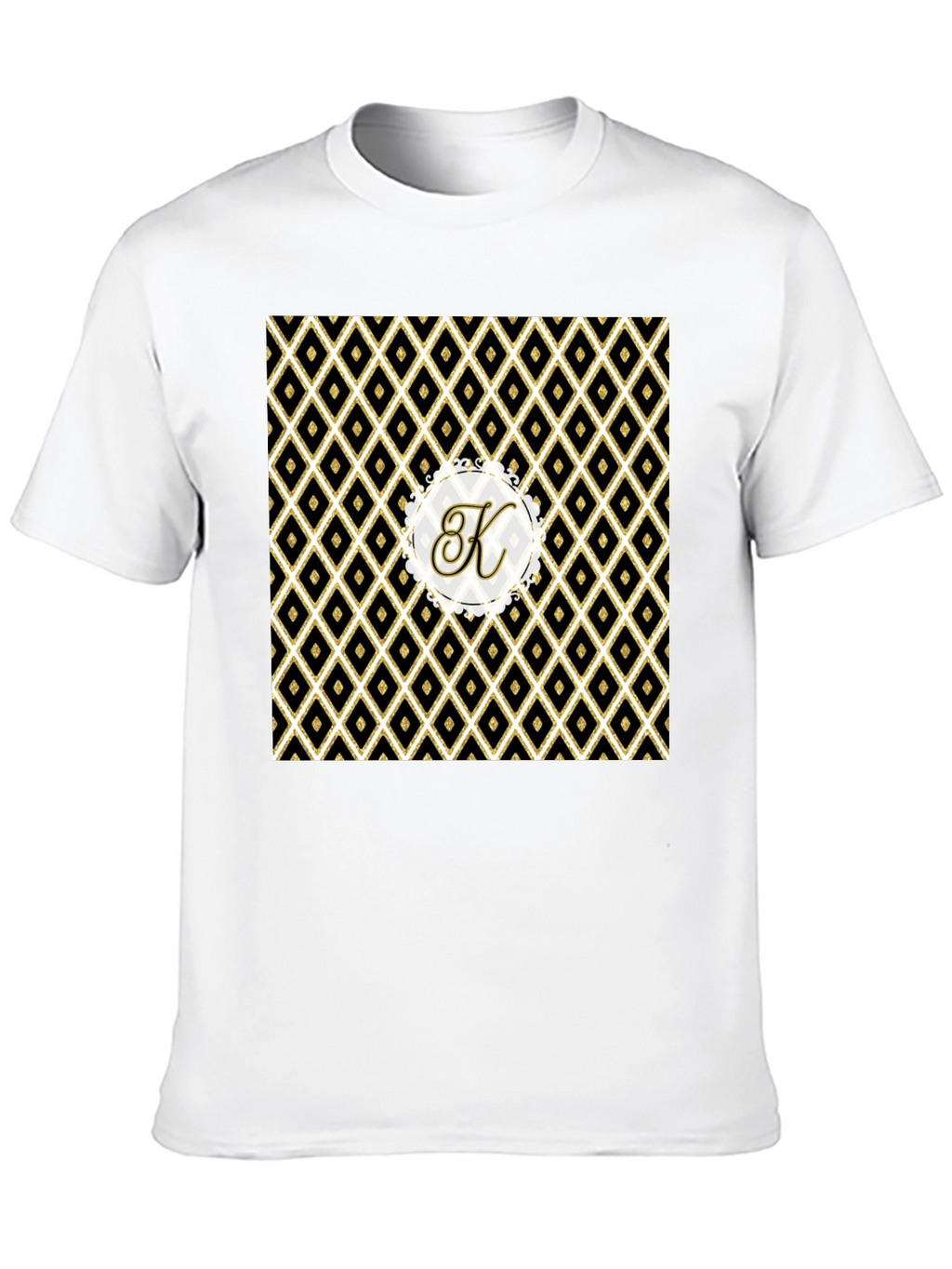 Stylish Black Tee with Geometric K Monogram