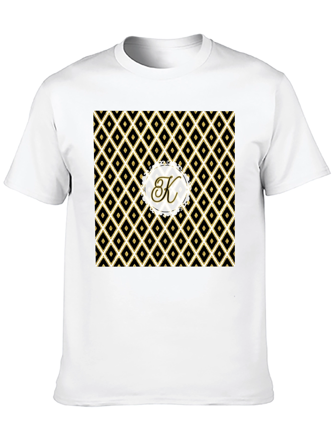 Stylish Black Tee with Geometric K Monogram