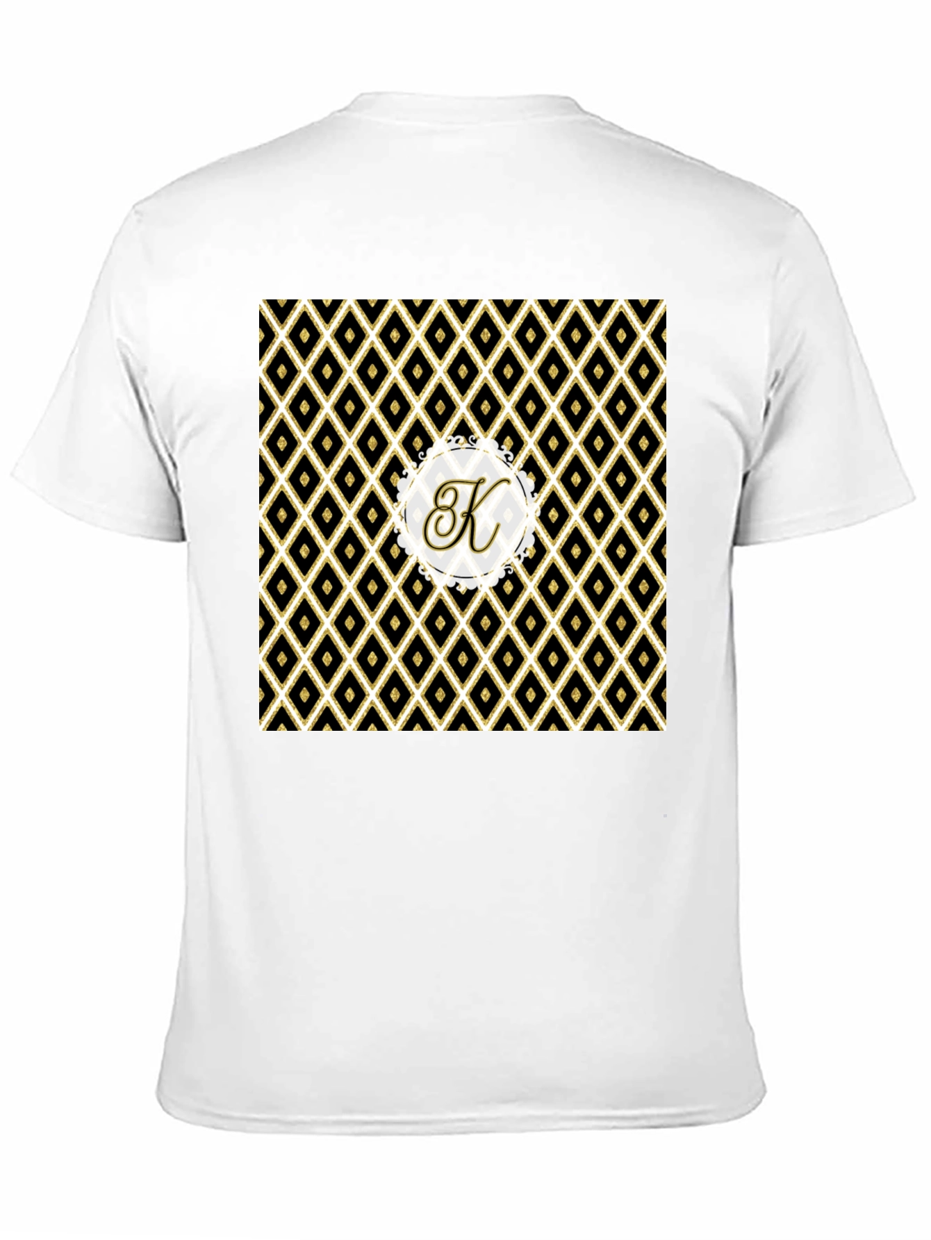 Stylish Black Tee with Geometric K Monogram