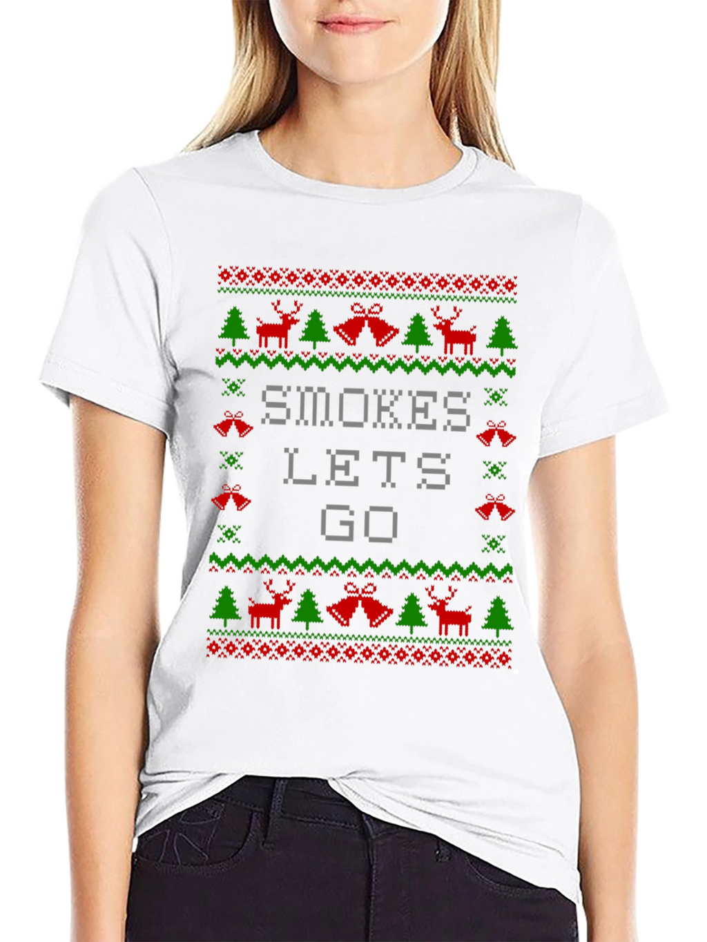 Smokes Lets Go Ugly Christmas Sweater T-Shirt