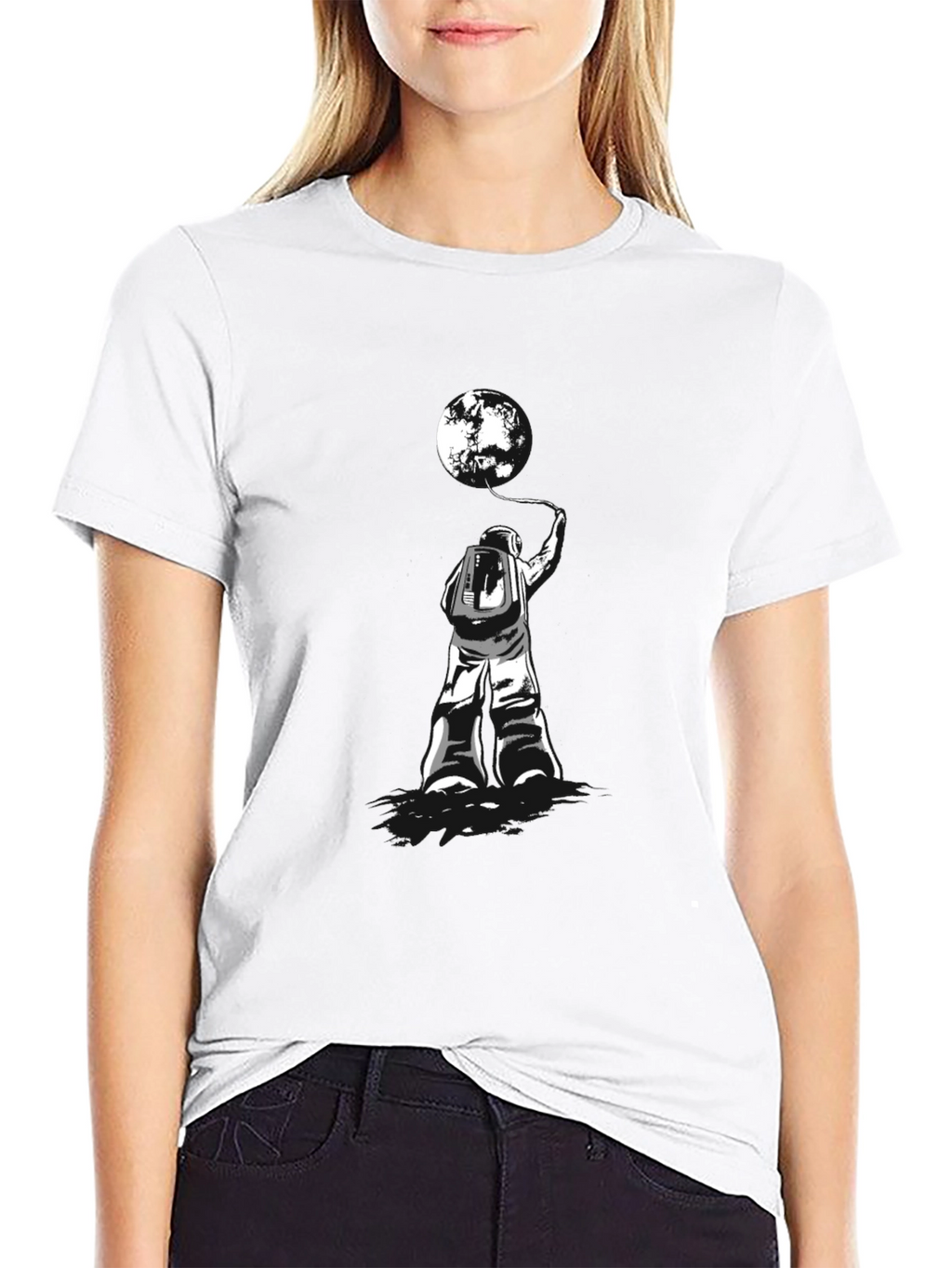 Astronaut & Moon T-Shirt - Stylish Graphic Tee