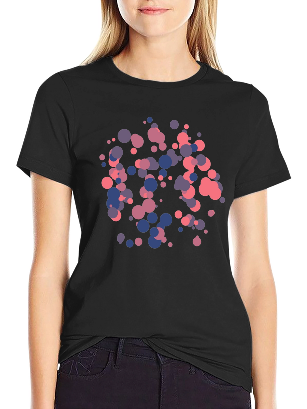 Abstract Dot Pattern Black T-Shirt